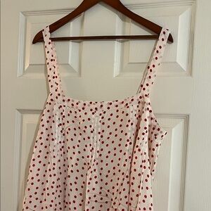 JCrew XL Red Polka Dot Sleeveless Dress